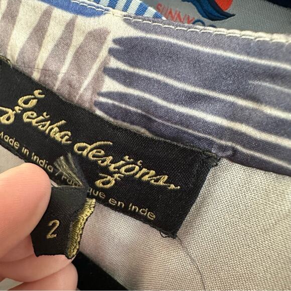 Geisha Designs Striped and Patterned Dress Pleated Skirt Unique Size 2 - Picture 9 of 9